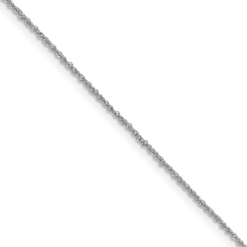1mm 14k White Gold Diamond Cut Fancy Singapore Chain Necklace, 24 Inch